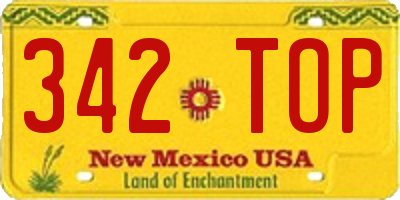 NM license plate 342TOP