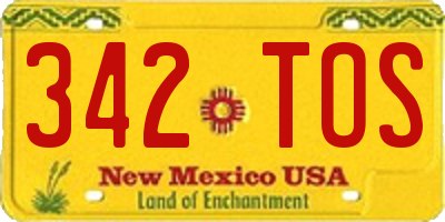 NM license plate 342TOS