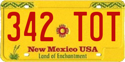 NM license plate 342TOT