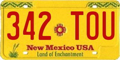 NM license plate 342TOU