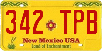 NM license plate 342TPB