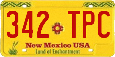 NM license plate 342TPC