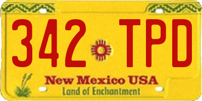 NM license plate 342TPD