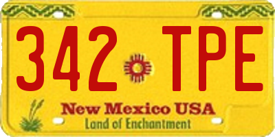 NM license plate 342TPE