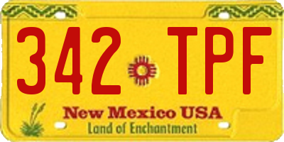 NM license plate 342TPF