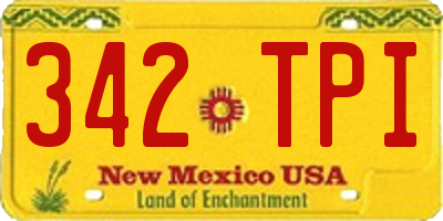 NM license plate 342TPI