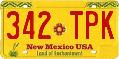 NM license plate 342TPK