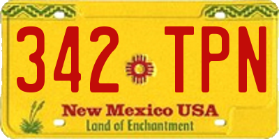 NM license plate 342TPN