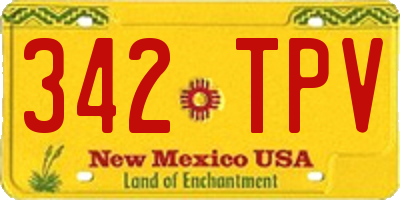 NM license plate 342TPV