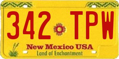 NM license plate 342TPW