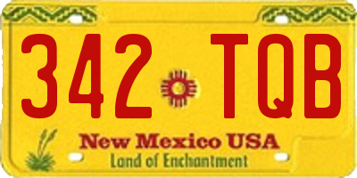 NM license plate 342TQB