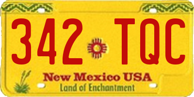 NM license plate 342TQC