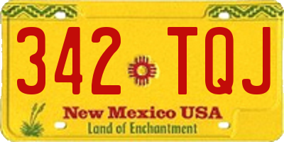NM license plate 342TQJ