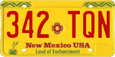 NM license plate 342TQN