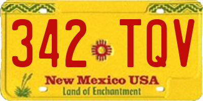 NM license plate 342TQV