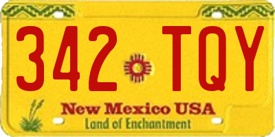 NM license plate 342TQY