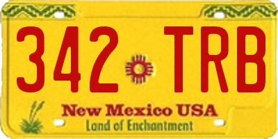NM license plate 342TRB