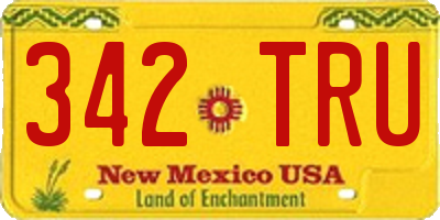 NM license plate 342TRU