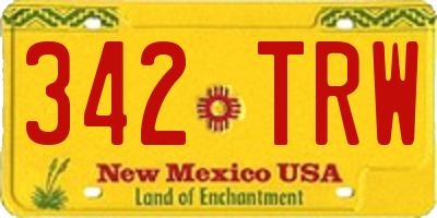 NM license plate 342TRW