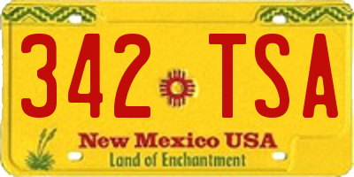 NM license plate 342TSA