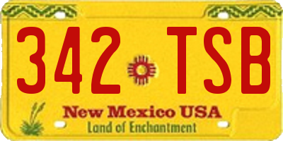 NM license plate 342TSB