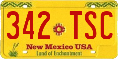 NM license plate 342TSC