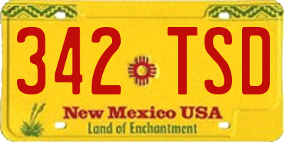 NM license plate 342TSD