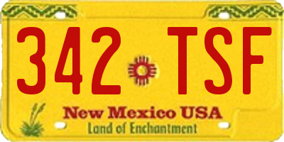 NM license plate 342TSF