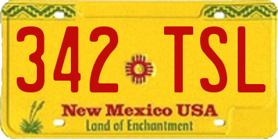 NM license plate 342TSL