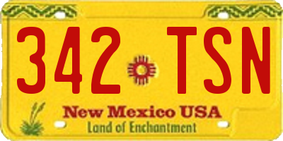 NM license plate 342TSN