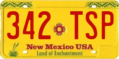 NM license plate 342TSP