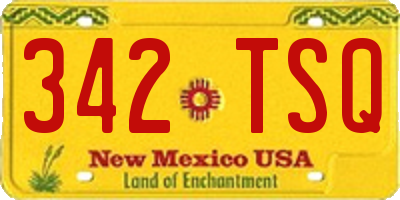 NM license plate 342TSQ