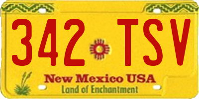NM license plate 342TSV