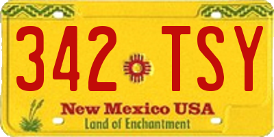 NM license plate 342TSY