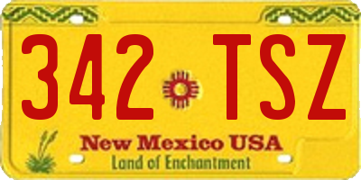 NM license plate 342TSZ