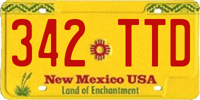 NM license plate 342TTD
