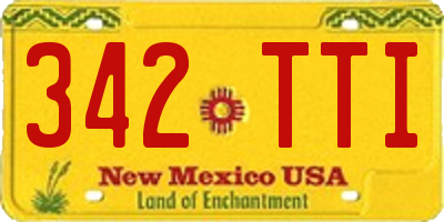 NM license plate 342TTI