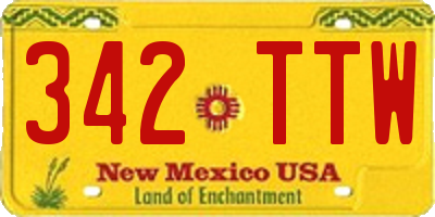 NM license plate 342TTW