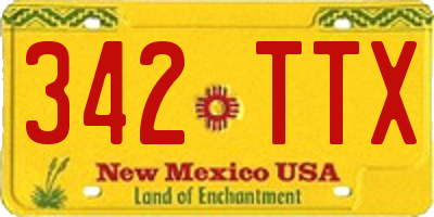 NM license plate 342TTX