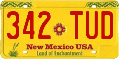 NM license plate 342TUD