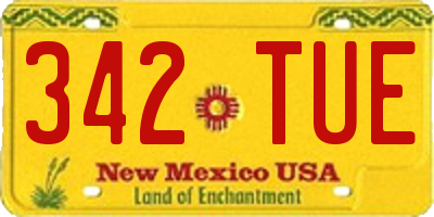 NM license plate 342TUE