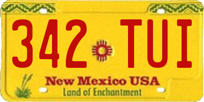 NM license plate 342TUI