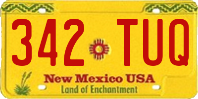 NM license plate 342TUQ