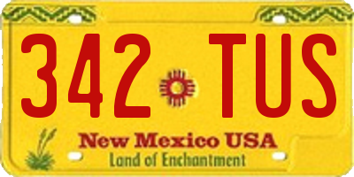 NM license plate 342TUS
