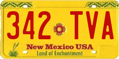 NM license plate 342TVA