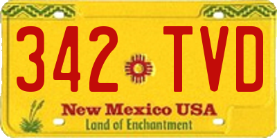 NM license plate 342TVD