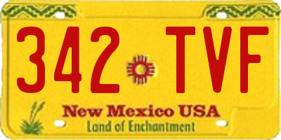 NM license plate 342TVF