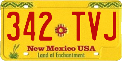 NM license plate 342TVJ