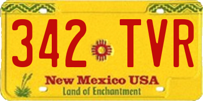 NM license plate 342TVR