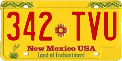 NM license plate 342TVU